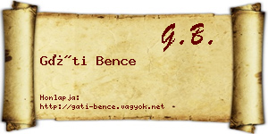 Gáti Bence névjegykártya